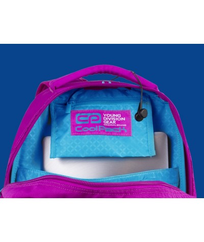 Plecak młodzieżowy CoolPack CP DART PINK/JADE różowy - plecak dla dziewczyn turkusowy z kobaltowym