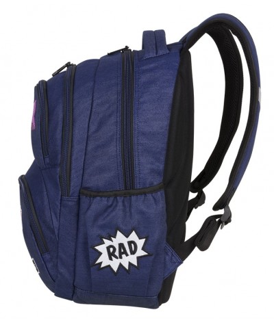 Plecak młodzieżowy CoolPack CP DART II Badges Girls Denim granatowy z naszywkami, plecak z jeansu dla modnej nastolatki.