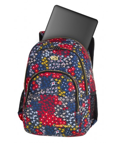 Plecak młodzieżowy CoolPack CP BASIC PLUS SUMMER MEADOW gwiezdna łąka - plecak szkolny w kwiaty dla nastolatki. 