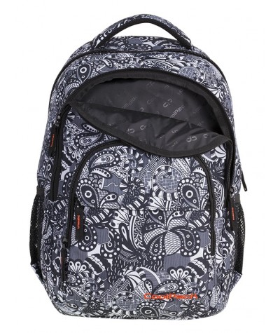 Plecak młodzieżowy CoolPack CP BASIC PLUS Black Lace do kolorowania - plecak dla dziewczyn do samodzielnego ozdobienia