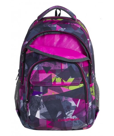 Plecak młodzieżowy CoolPack CP BASIC PLUS PINK ABSTRACT różowa abstrakcja - plecak z fuksjową podszewką dla dziewczyn