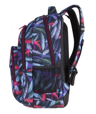 Plecak młodzieżowy CoolPack CP BASIC PLUS PLUMES kolorowe pióra - plecak dla dziewczyn w ptasie pióra.