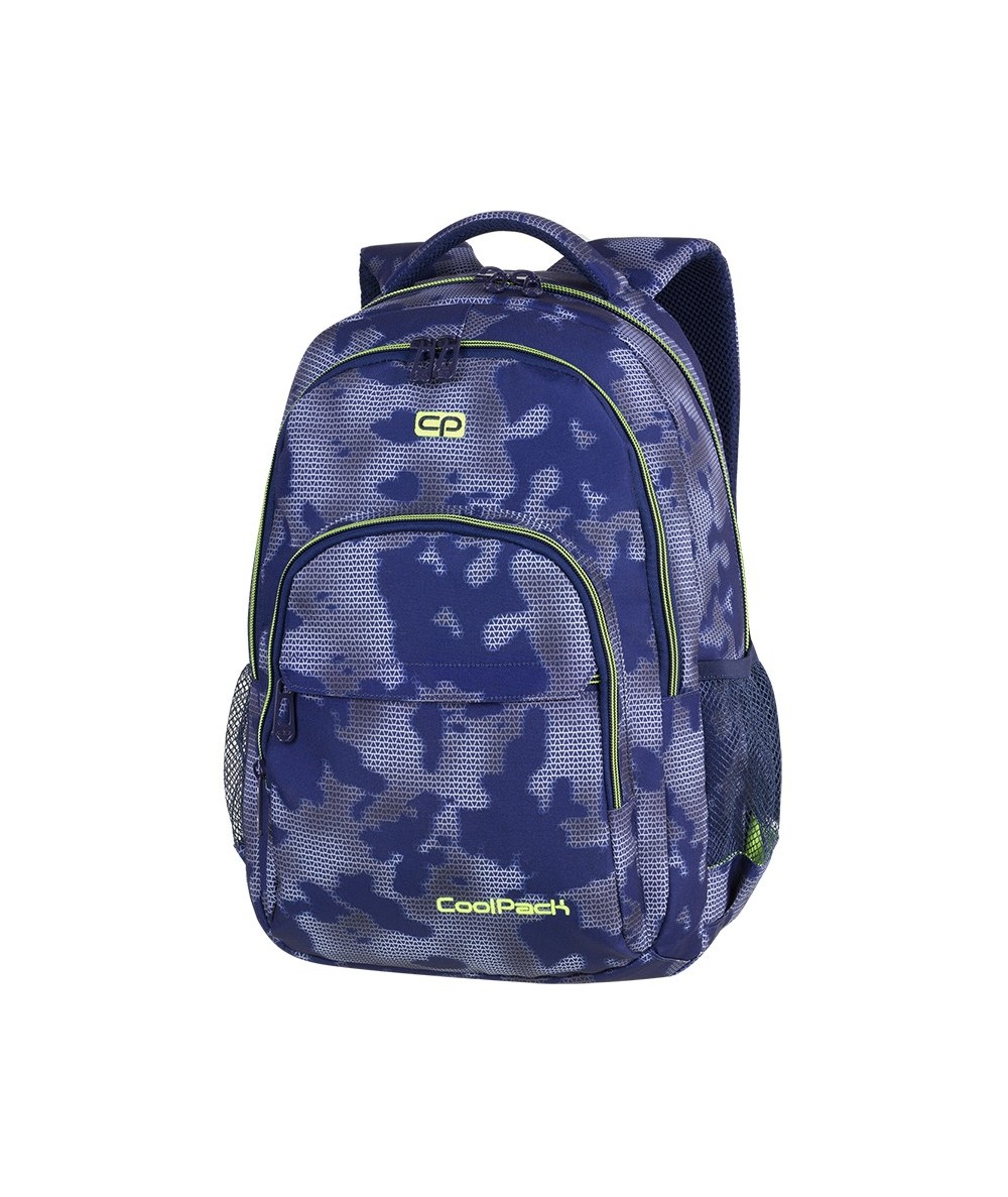 Plecak młodzieżowy CoolPack CP BASIC PLUS MISTY GREEN niebieskie plamy - kosmiczny plecak do szkoły dla chłopaka.