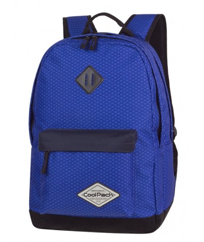 Plecak szkolny CoolPack CP SCOUT COBALT NET kobaltowy na laptop - młodzieżowy plecak w kolorze indygo 