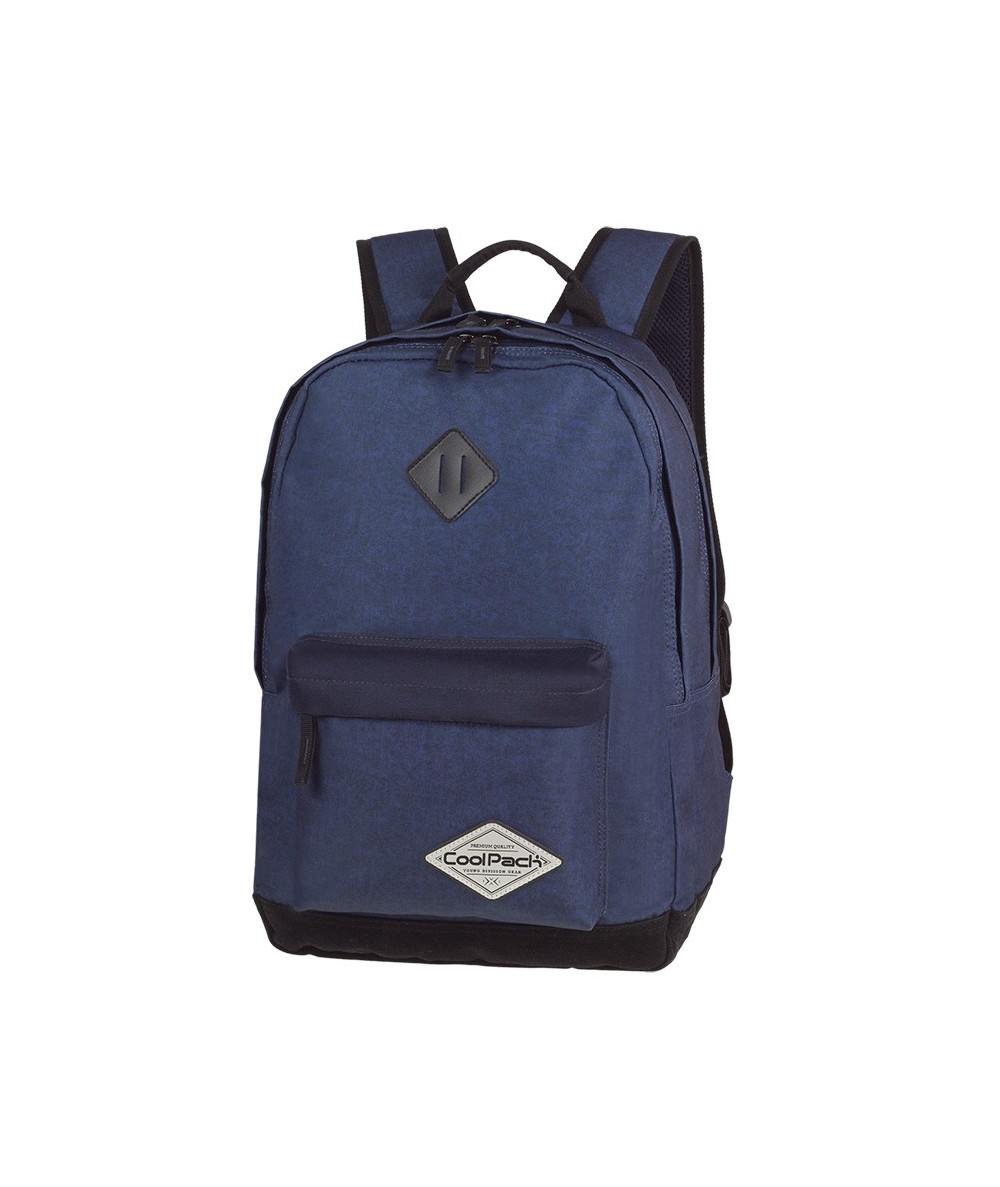 Plecak szkolny CoolPack CP SCOUT SHABBY NAVY brudny granat na laptop - granatowy plecak z czarnymi elementami dla chłopaka