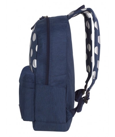 Plecak miejski CoolPack CP STREET SILVER DOTS/BLUE niebieski w kropki, plecak na studia, plecak w srebrne kropki