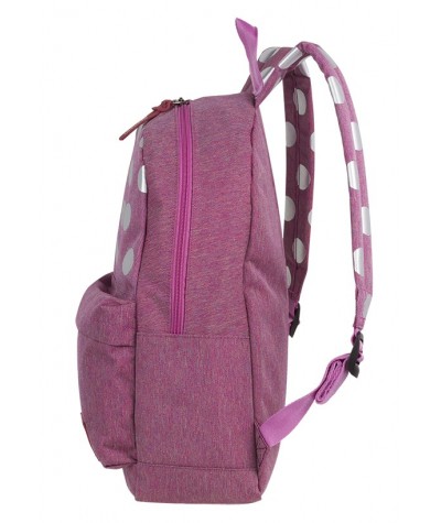 Plecak miejski CoolPack CP STREET SILVER DOTS/PINK różowy w kropki, różowy plecak do szkoły, plecak do gimnazujm, plecak miejski