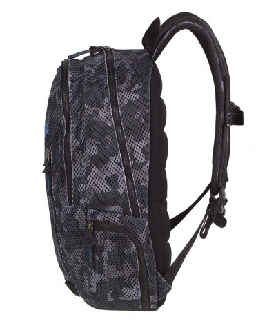 Plecak sportowy CoolPack CP IMPACT II CAMO MESH BLACK czarna siatka moro - plecak dla aktywnych nastolatków