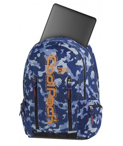 Plecak sportowy CoolPack CP IMPACT II CAMO MESH BLUE niebieskie moro siatka - plecak niebieskie moro, sportowy plecak