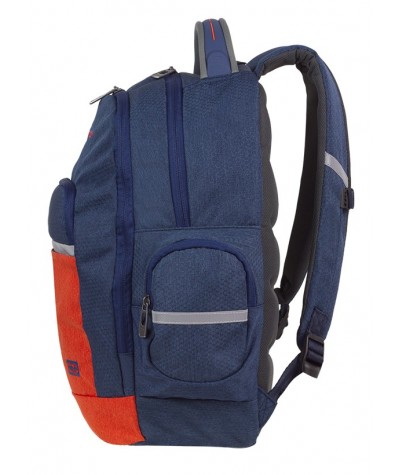 Plecak młodzieżowy CoolPack CP BRICK COLOR FUSION NAVY granat z pomarańczem, modny plecak dla chłopaka, fajny plecak dla chłopca