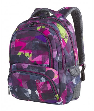 Plecak młodzieżowy CoolPack CP SPINER PINK ABSTRACT różowa abstrakcja A080 + POMPON gratis, plecak dla dziewczyny, modny plecak 
