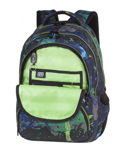 Plecak młodzieżowy CoolPack CP SPINER SPLASH farby A069 + LATARKA - modny plecak dla chłopaka, młodzieżowy plecak dla chłopaka