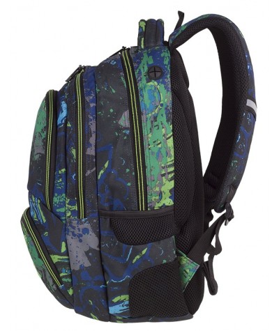 Plecak młodzieżowy CoolPack CP SPINER SPLASH farby A069 + LATARKA - modny plecak dla chłopaka, młodzieżowy plecak dla chłopaka