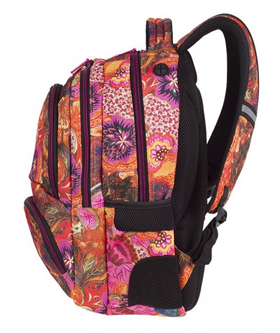 Plecak młodzieżowy CoolPack CP SPINER FLOWER EXPLOSION + POMPON - modny plecak dla dziewczyny, fajny plecak dla dziewczyny