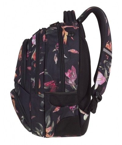 Plecak młodzieżowy CoolPack CP SPINER LILIES kwiaty lilie A021+ POMPON - oryginalny plecak dla dziewczyny, modny plecak szkolny