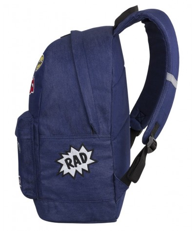 Plecak miejski CoolPack CP CROSS BADGES GIRLS DENIM granatowy z naszywkami - plecak dla dziewczyn z jeansu z modnymi naszywkami