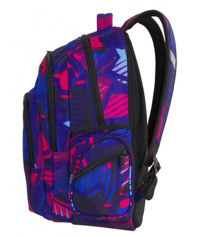 Plecak młodzieżowy CoolPack CP FLASH CRAZY PINK ABSTRACT różowa abstrakcja + POMPON dla dziewczyn, modny plecak dla dziewczyn