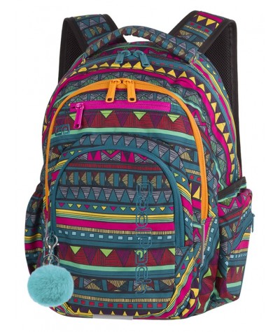 Plecak młodzieżowy CoolPack CP FLASH MEXICAN TRIP Meksyk + POMPON gratis, kolorowy plecak do szkoły dla chłopaka i dziewczyny