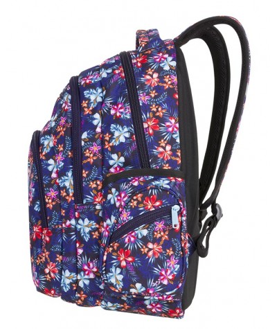 Plecak młodzieżowy CoolPack CP FLASH TROPICAL BLUISH kwiecista łąka A221 + POMPON gratis, modny plecak w kwiaty dla dziewczyn
