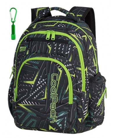 Plecak młodzieżowy CoolPack CP FLASH TRIANGULAR SPIRAL spirale + LATARKA, modny plecak dla chłopaka, fajny plecak dla chłopaka