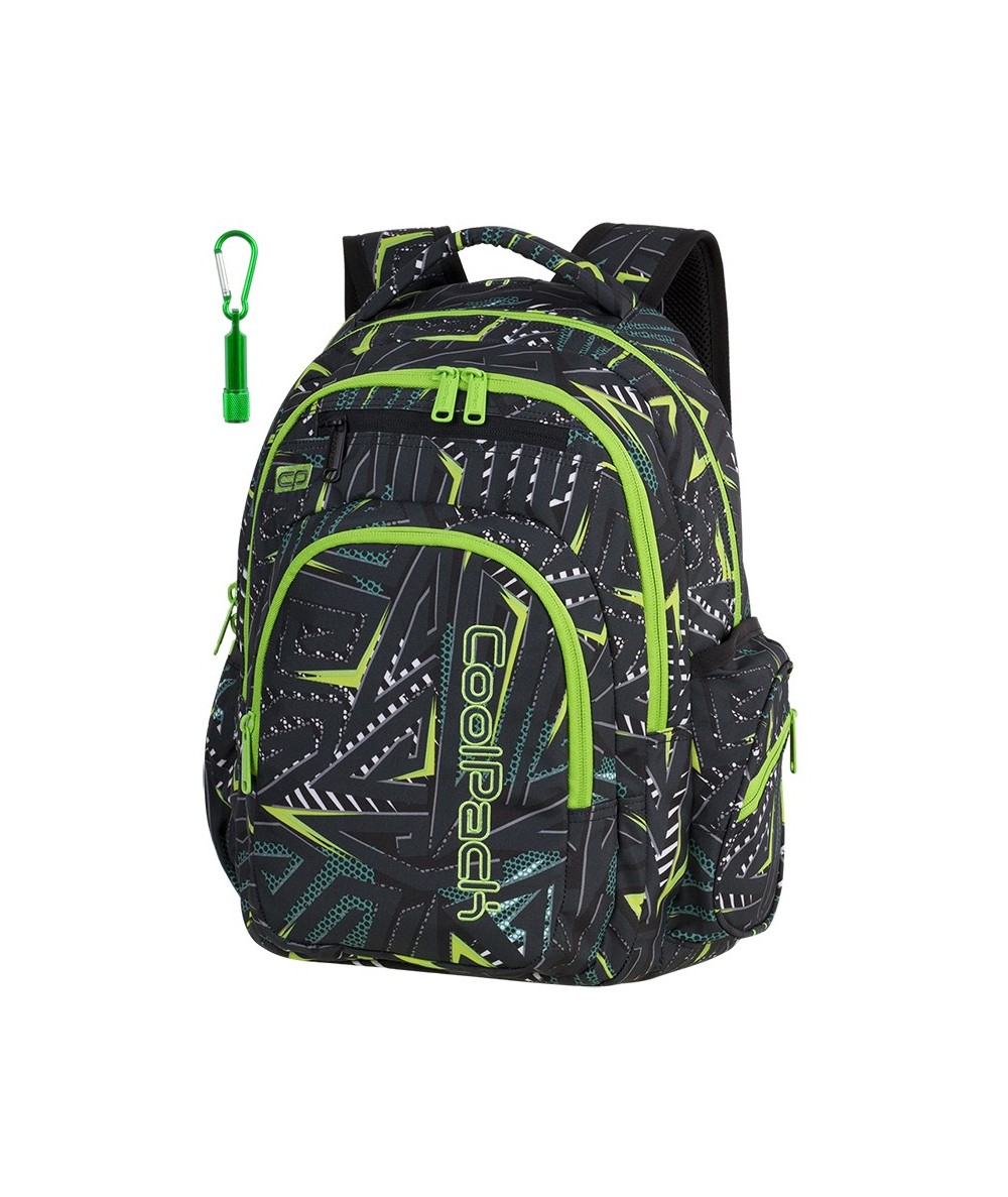 Plecak młodzieżowy CoolPack CP FLASH TRIANGULAR SPIRAL spirale + LATARKA, modny plecak dla chłopaka, fajny plecak dla chłopaka