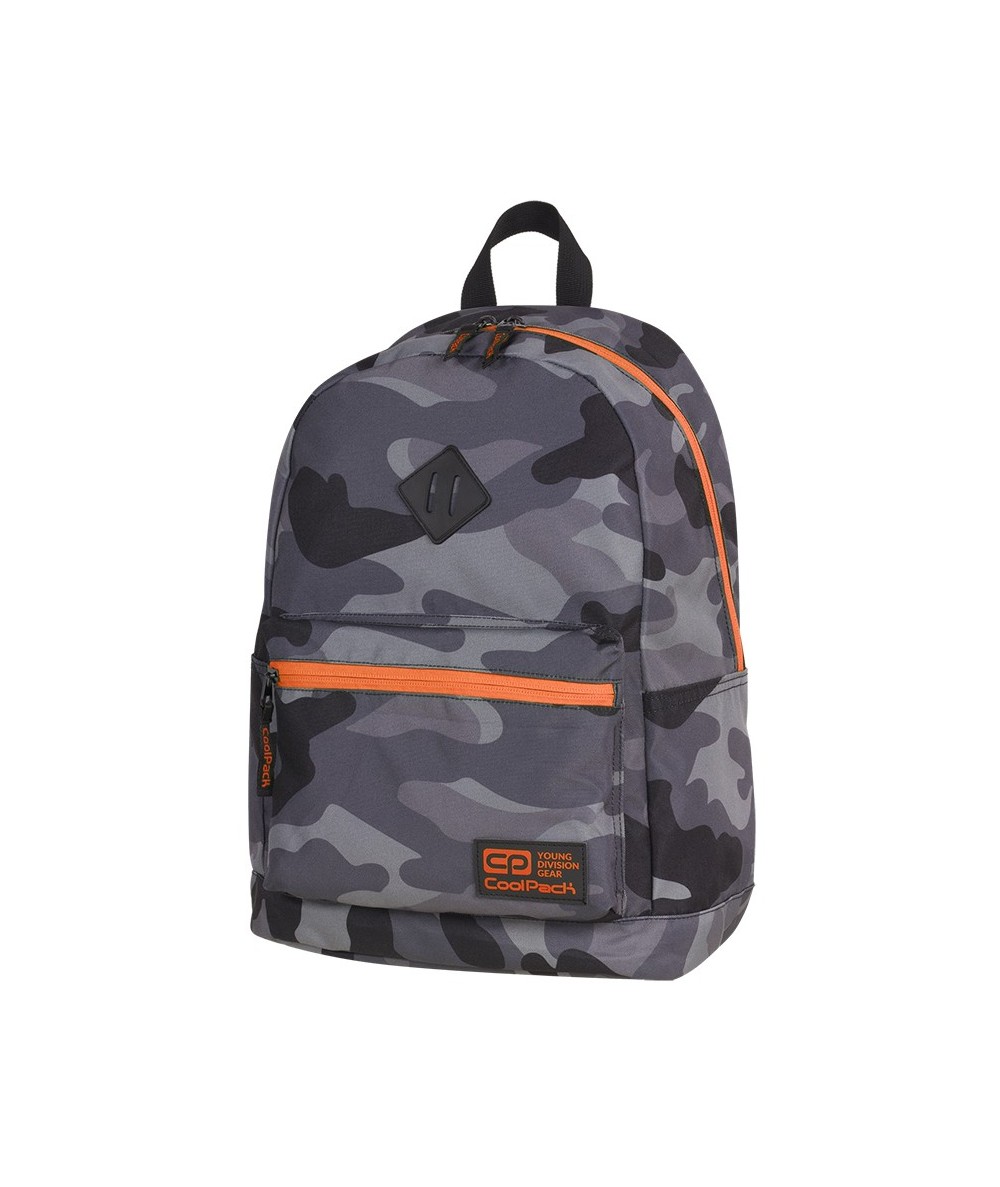 Plecak miejski CoolPack CP CROSS EVA CAMO ORANGE NEON moro z pomarańczowym - plecak moro dla chłopaka, plecak moro do szkoły