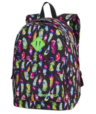 Plecak miejski CoolPack CP CROSS EVA FEATHERS pióra - modny plecak dla dziewczyny, kolorowy plecak