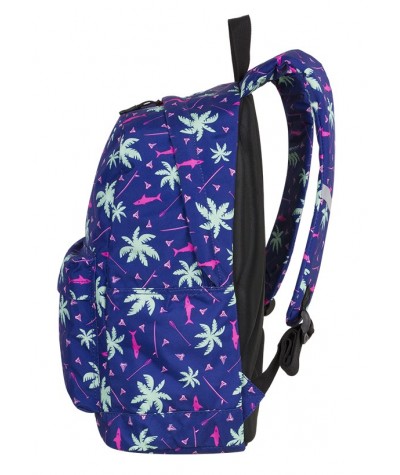 Plecak miejski CoolPack CP CROSS EVA PINK SHARKS palmy - plecak do szkoły dla dziewczyny, modny plecak dla dziewczyny