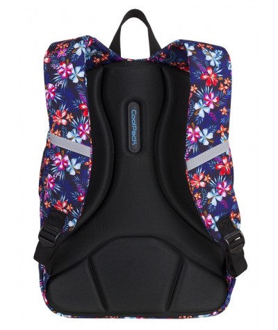 Plecak miejski CoolPack CP CROSS EVA TROPICAL BLUISH łąka - modny plecak dla dziewczyny, plecak w kwiaty do szkoły