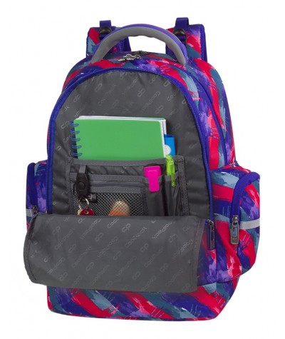 Plecak młodzieżowy CoolPack CP BRICK VIBRANT LINES rozmazane pasy, modny plecak dla chłopaka, zdrowy plecak szkolny