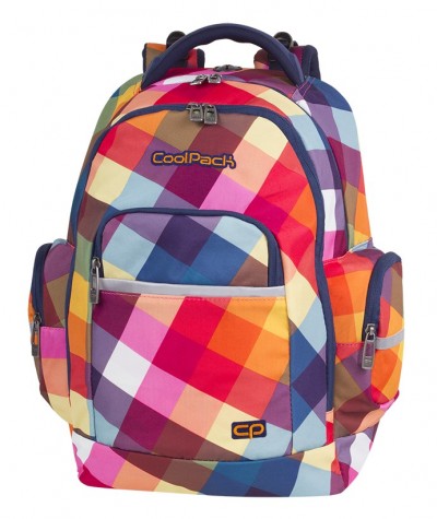 Plecak młodzieżowy CoolPack CP BRICK CANDY CHECK kolorowe kwadraty - modny plecak dla młodzieży, plecak w kratkę.