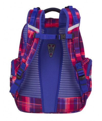 Plecak młodzieżowy CoolPack CP BRICK MELLOW PINK różowy w kratkę - A509 - modny plecak szkolny dla ucznia, fajny plecak szkolny