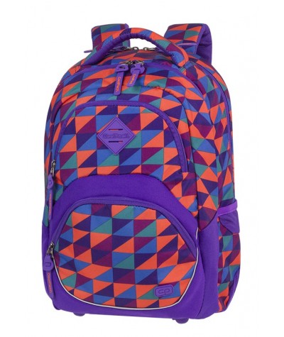 Plecak młodzieżowy ergo CoolPack CP VIPER TRIANGLE MOSAIC kolorowe trójkąty - modny plecak dla chłopaka, młodzieżowy plecak