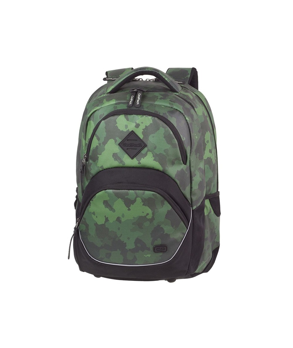 Plecak młodzieżowy ergo CoolPack CP VIPER CAMO GREEN zielone moro - modny plecak dla chłopaka, fajny plecak dla chłopaka