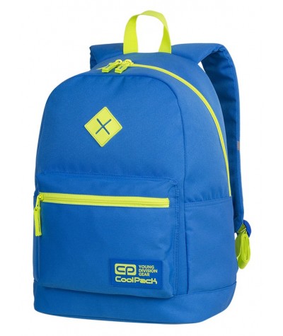 Plecak miejski CoolPack CP CROSS EVA Neon Blue niebieski z neonem - modny plecak dla chłopaka, modny plecak na studia