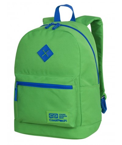 Plecak miejski CoolPack CP CROSS EVA NEON GREEN neonowy zielony - zielony plecak, modny plecak dla chłopaka do szkoły