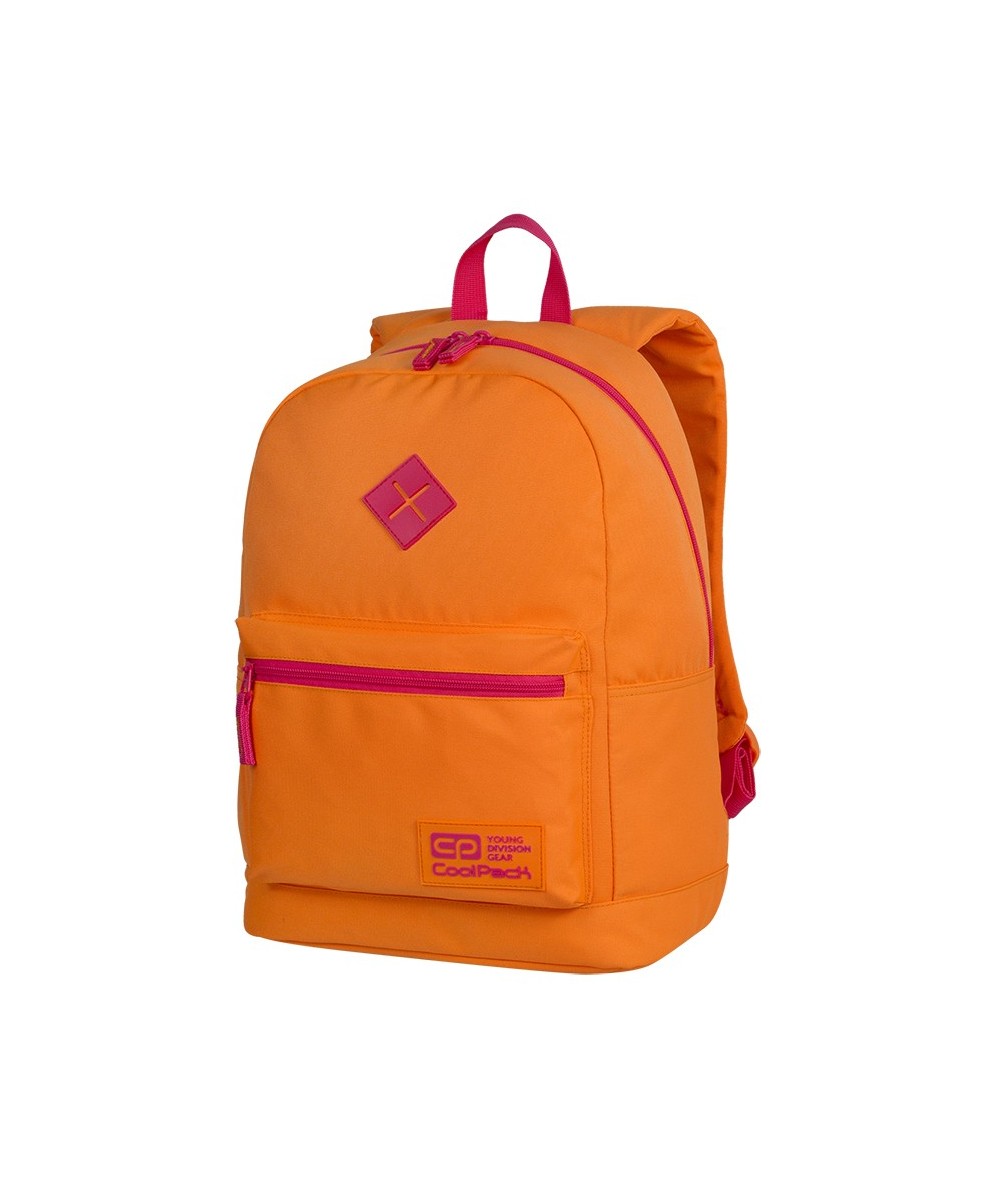 Plecak miejski CoolPack CP CROSS EVA NEON ORANGE neonowy pomarańcz - pomarańczowy plecak dla młodzieży, modny plecak młodzieżowy