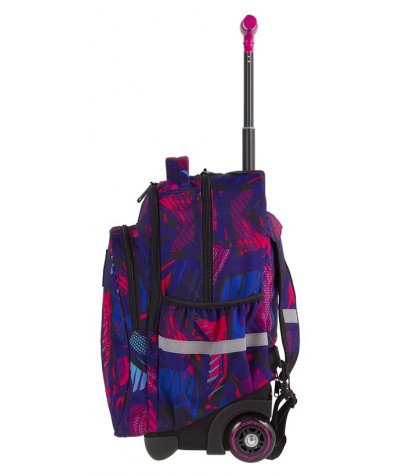 Plecak na kółkach CoolPack CP JUNIOR CRAZY PINK ABSTRACT różowa abstrakcja - A288 abstrakcyjny plecak na kółkach dla młodzieży