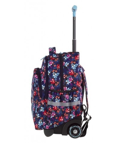 Plecak na kółkach CoolPack CP JUNIOR TROPICAL BLUISH kwitnąca łąka - A226 + ŚNIADANIÓWKA - granatowy plecak w kwiaty dla uczniów