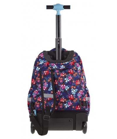 Plecak na kółkach CoolPack CP JUNIOR TROPICAL BLUISH kwitnąca łąka - A226 + ŚNIADANIÓWKA - granatowy plecak w kwiaty dla uczniów