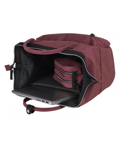 Plecak na laptop CoolPack CP TASK SNOW BURGUNDY/SILVER bordowy denim - A337 plecak na laptop, bordowa torba na laptop