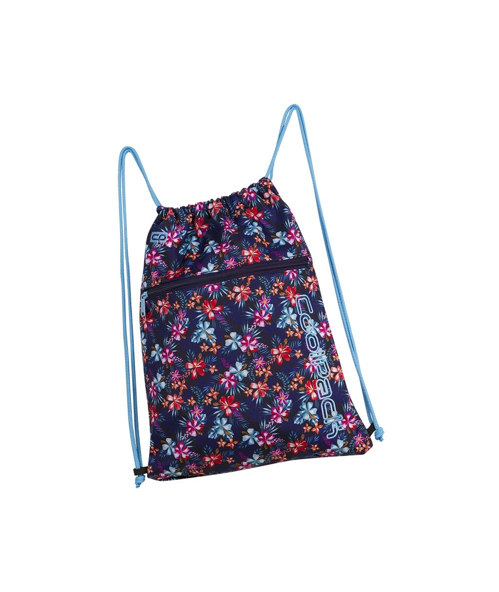 Worek na sznurkach / na buty CoolPack CP SHOE BAG TROPICAL BLUISH kwiaty A231 - worek na sznurkach, plecak na sznurkach