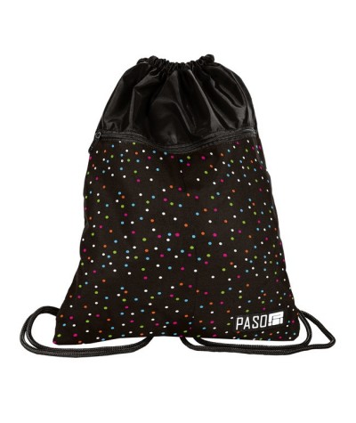 Czarny plecak w kropeczki Paso Unique dla dziewczynki do szkoły