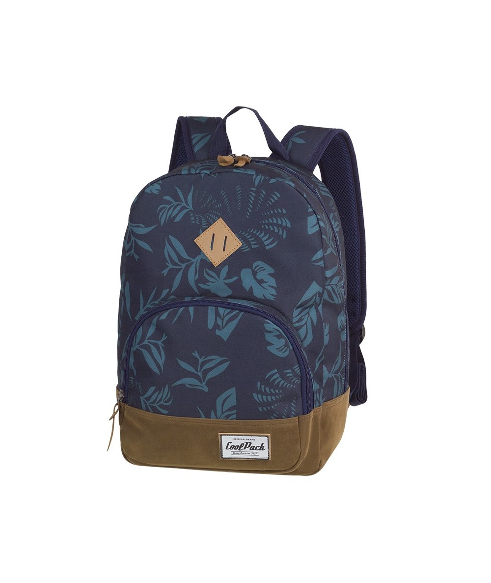 Plecak miejski CoolPack CP CLASSIC BLUE DUSK liście A088 - plecak wycieczkowy dla dziewczyny, miejski plecak w kwiaty