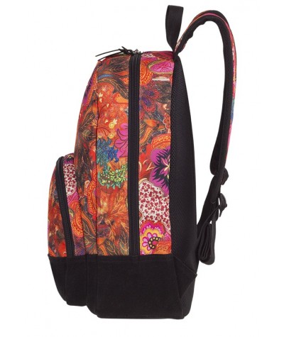 Plecak miejski CoolPack CP CLASSIC FLOWER EXPLOSION pomarańczowy - plecak wycieczkowy dla dziewczyny, miejski plecak w kwiaty
