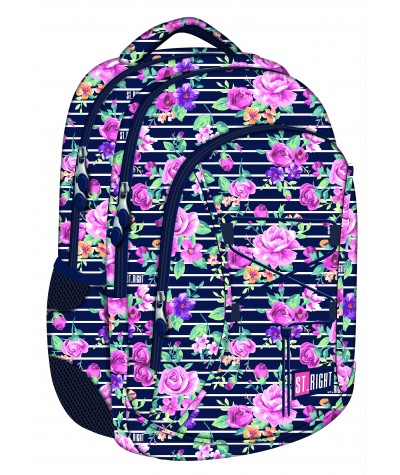 Plecak młodzieżowy 32 ST.RIGHT LIGHT ROSES róże - modny plecak dla dziewczyny do szkoły