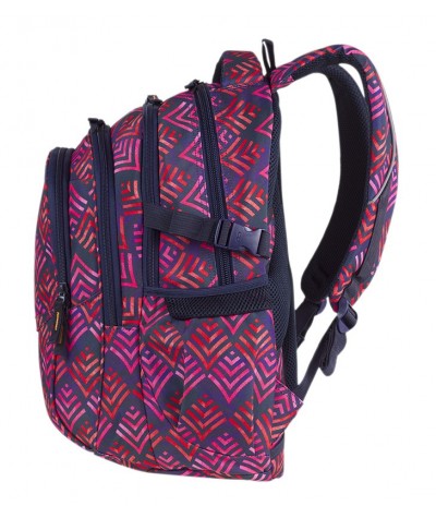 pojemny plecak dla dziewczyny do szkoły CoolPack CP FACTOR HAWAII PINK - 4 przegrody - A012 + pompon