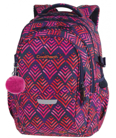 modny plecak dla dziewczyny do szkoły CoolPack CP FACTOR HAWAII PINK - 4 przegrody - A012 + GRATIS! 