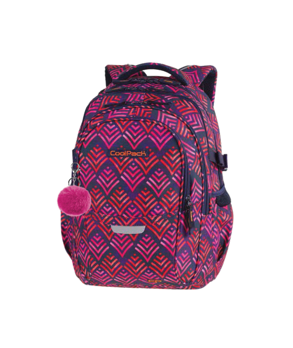 modny plecak dla dziewczyny do szkoły CoolPack CP FACTOR HAWAII PINK - 4 przegrody - A012 + GRATIS! 