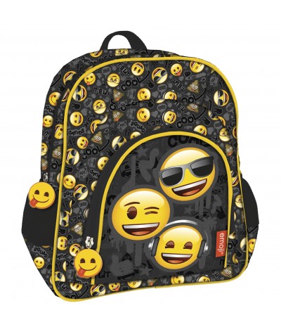 Plecaczek do zerówki Emoji z emotkami czarny z bużkami dla chłopca lub dla dziewczynki